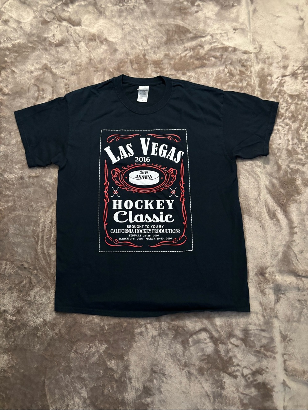 Gildan T-Shirt Men’s Size L Las Vegas Hockey Classic 2016 Tee - Black